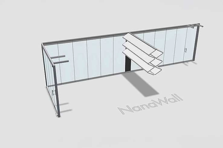 NanaWall with vertical lift partitions | Office application