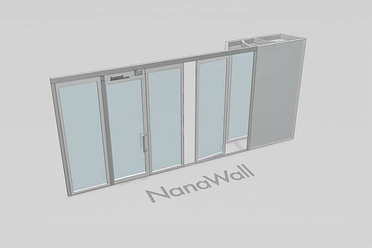 NanaWall Parking Bay L with incorporated swing panel