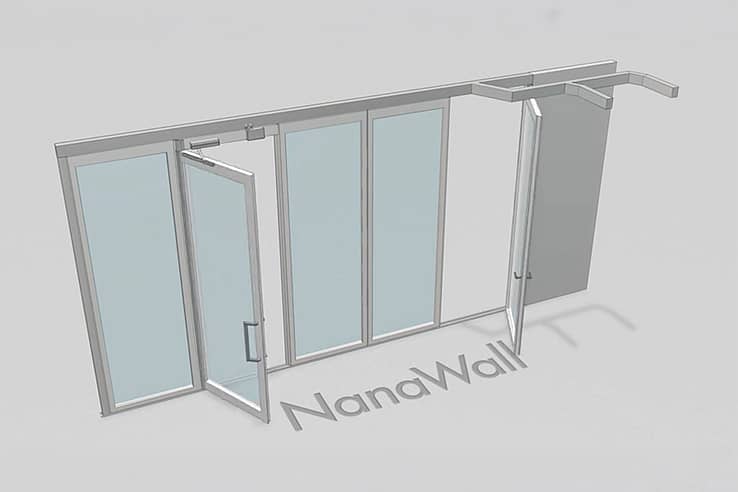 NanaWall Parking Bay M with swing panel and incorporated swing panel