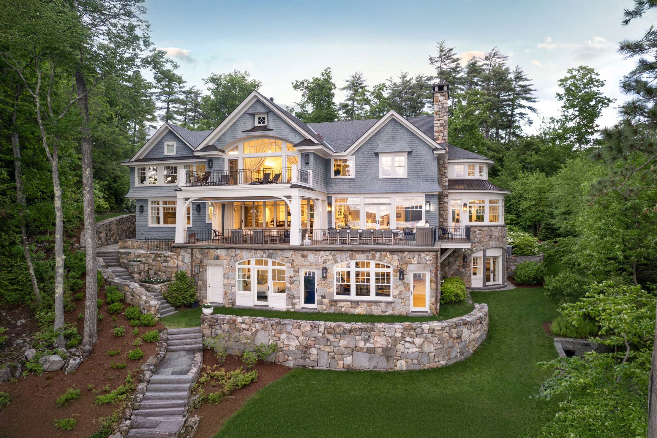 Blue Craftsman Lake Home | NanaWall